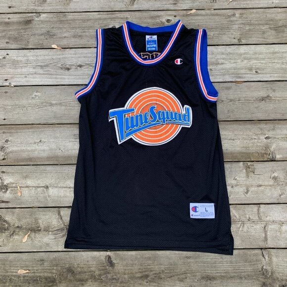 Vintage 90s Champion X Jordan Bugs Bunny Tune Squad Jersey Large Black - Picture 4 of 6